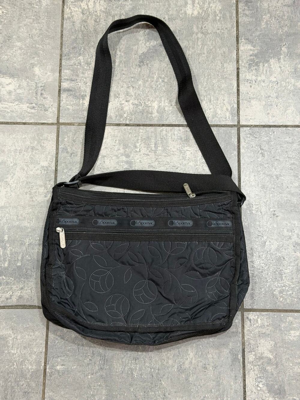 LeSportsac Deluxe Everyday Bag Quilted Black Floral
